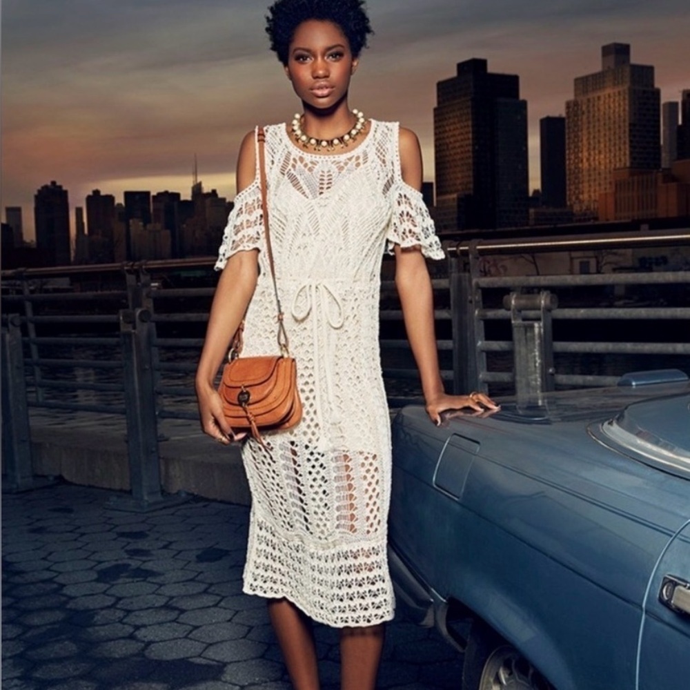 See by Chloe Crochet Drawstring Dress Medium